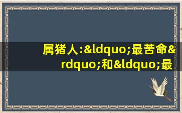 属猪人:“最苦命”和“最好命”的出生月份都有哪些