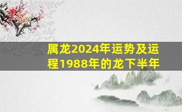 属龙2024年运势及运程1988年的龙下半年