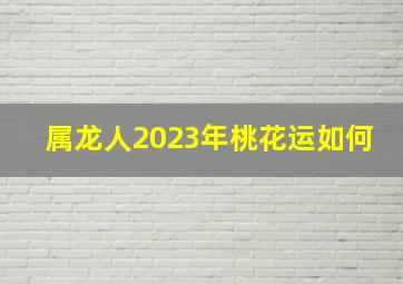 属龙人2023年桃花运如何