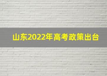 山东2022年高考政策出台