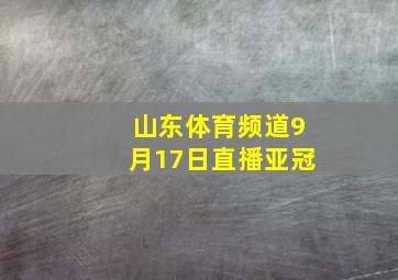 山东体育频道9月17日直播亚冠