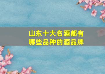 山东十大名酒都有哪些品种的酒品牌