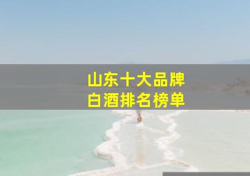 山东十大品牌白酒排名榜单