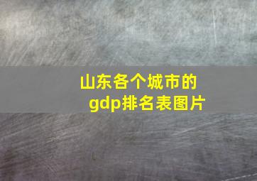 山东各个城市的gdp排名表图片