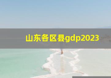 山东各区县gdp2023