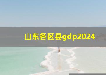 山东各区县gdp2024