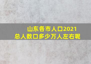 山东各市人口2021总人数口多少万人左右呢