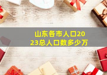 山东各市人口2023总人口数多少万