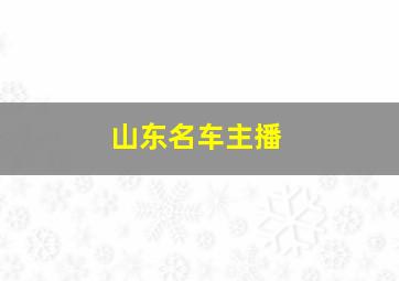 山东名车主播