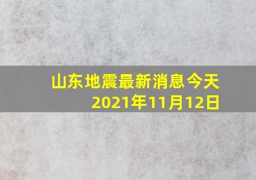 山东地震最新消息今天2021年11月12日