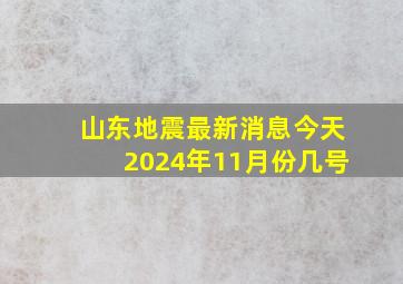 山东地震最新消息今天2024年11月份几号