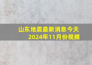 山东地震最新消息今天2024年11月份视频