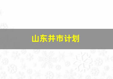 山东并市计划