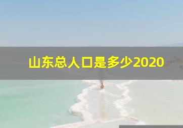 山东总人口是多少2020