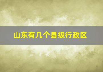 山东有几个县级行政区