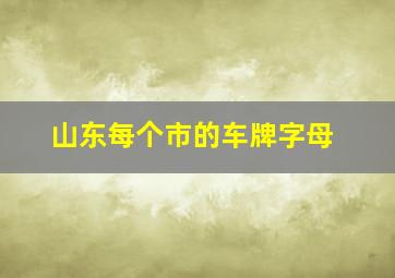 山东每个市的车牌字母