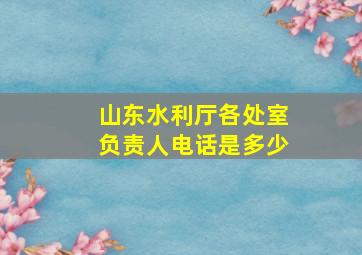 山东水利厅各处室负责人电话是多少