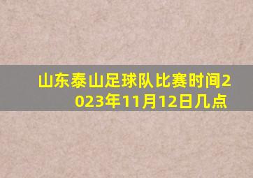 山东泰山足球队比赛时间2023年11月12日几点