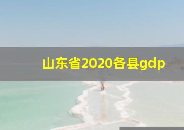 山东省2020各县gdp