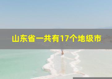 山东省一共有17个地级市