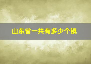 山东省一共有多少个镇