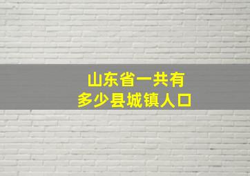 山东省一共有多少县城镇人口