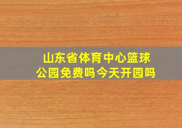 山东省体育中心篮球公园免费吗今天开园吗