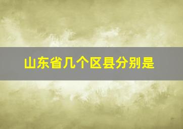 山东省几个区县分别是