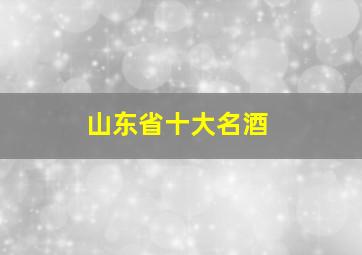 山东省十大名酒