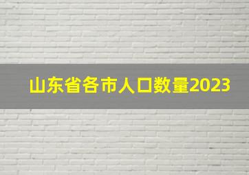 山东省各市人口数量2023