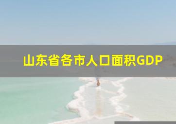 山东省各市人口面积GDP