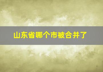 山东省哪个市被合并了