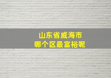 山东省威海市哪个区最富裕呢