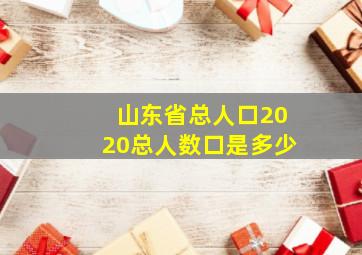 山东省总人口2020总人数口是多少