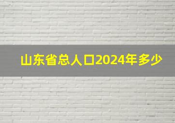 山东省总人口2024年多少