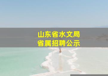 山东省水文局省属招聘公示