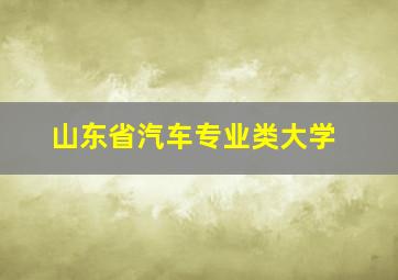 山东省汽车专业类大学