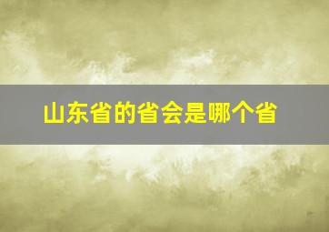 山东省的省会是哪个省