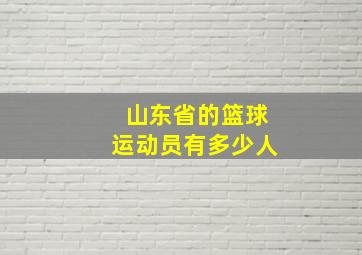 山东省的篮球运动员有多少人