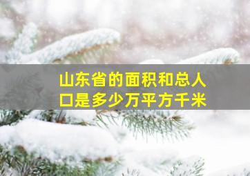 山东省的面积和总人口是多少万平方千米