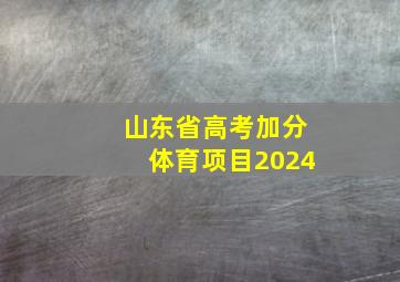 山东省高考加分体育项目2024