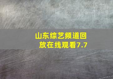 山东综艺频道回放在线观看7.7