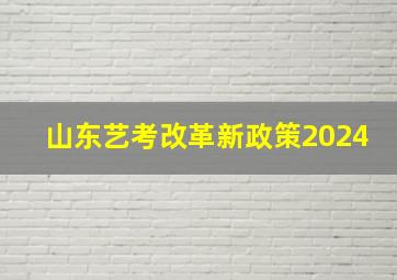 山东艺考改革新政策2024