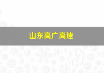 山东高广高速