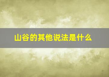 山谷的其他说法是什么