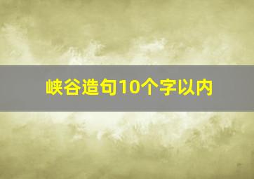 峡谷造句10个字以内