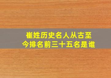 崔姓历史名人从古至今排名前三十五名是谁