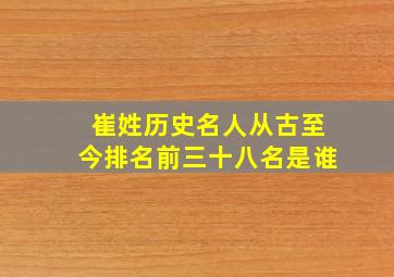 崔姓历史名人从古至今排名前三十八名是谁