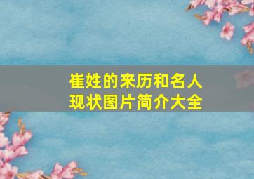 崔姓的来历和名人现状图片简介大全