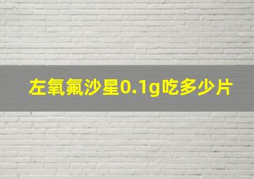 左氧氟沙星0.1g吃多少片